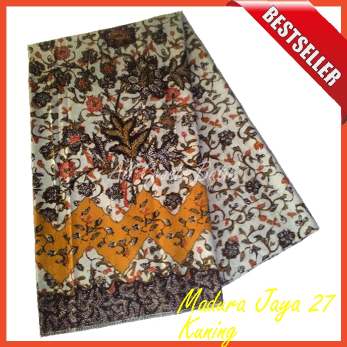 Kain Batik Pekalongan Primisima Halus Madura Jaya 27 Kuning Unggul Jaya