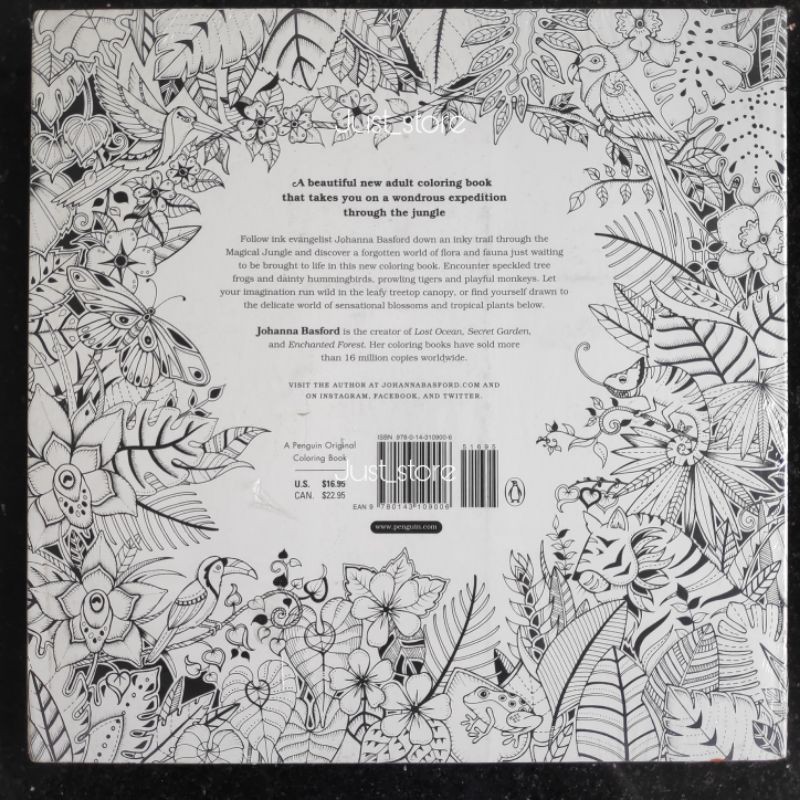 Download Adult Coloring Book Magical Jungle Johanna Basford Import Shopee Indonesia