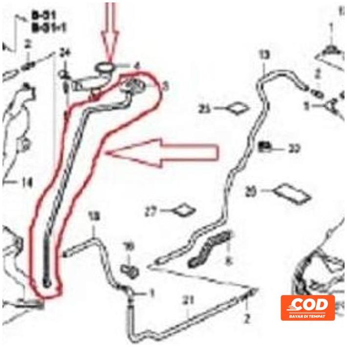 Tutup Tabung Air Wiper Crv 2007 2008 2009 2010 2011 2012 (( Kode 099))