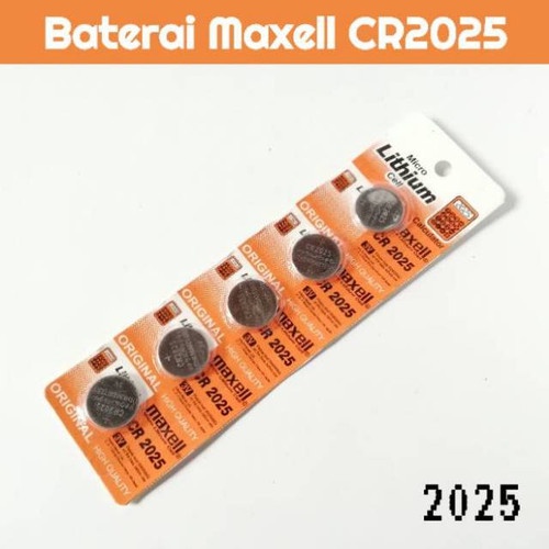 Baterai Kancing Maxell CR2025 - Battery CR2025 - Batre CR2025 1 Strip isi 5 Pcs (COD) BATERAI JAM TANGAN KALKULATOR MURAH