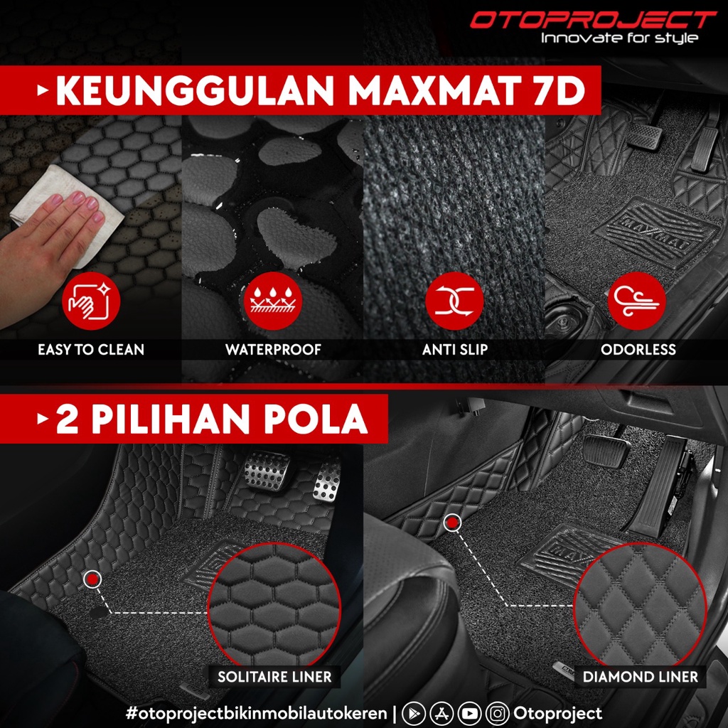 KARPET MOBIL 7D MAXMAT FULL WITH COIL MATE TOYOTA HILUX (PO 3 HARI)-1