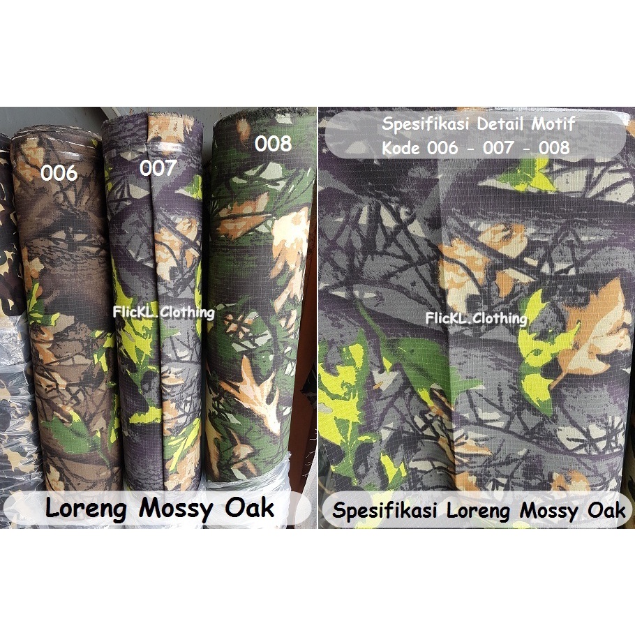 Bahan Kain Loreng Camo Realtree Perbakin Mossy OAK Ranting Daun Pohon Katun