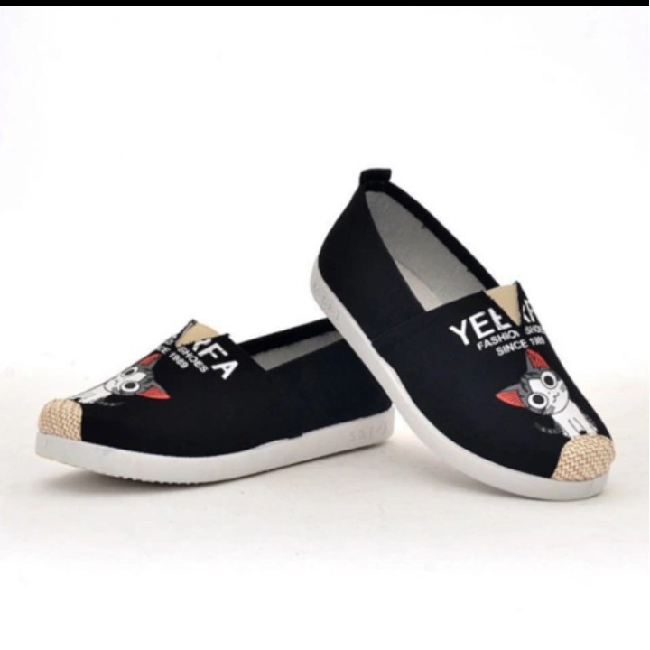 DINDA SEPATU WANITA SLIPON KUCING CAT CUTE BEST SELLER