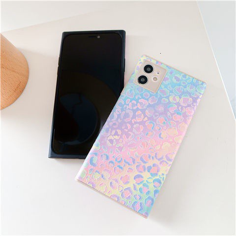 casing ponsel warna gradien laser untuk iPhone 11 12 Promax SE X XS XR XSMAX 7 8Plus