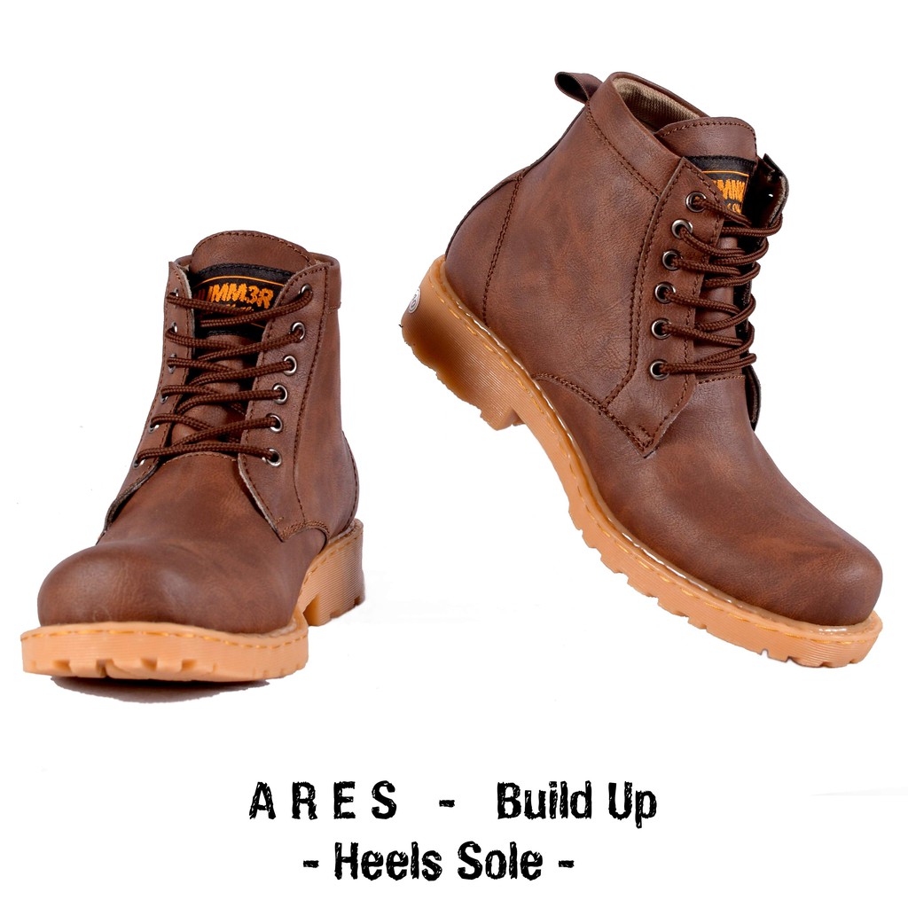SEPATU KULIT ORIGINAL Sepatu Boots Pria  Ares Sol Hak