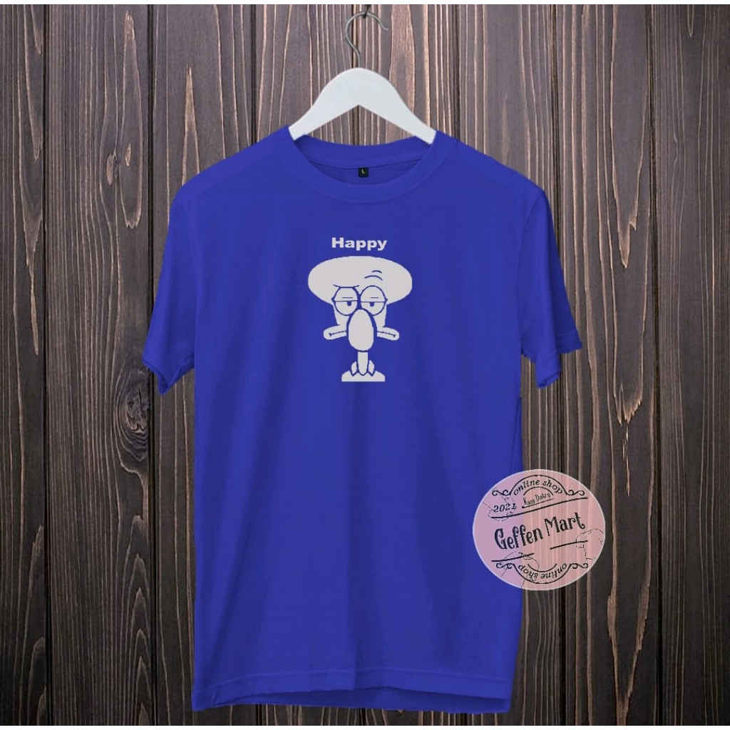 Kaos Distro Motif Squid Ward / Baju Kaos Distro Oblong Pria Dan Wanita Murah / Atasan Pria Wanita Polos Keren