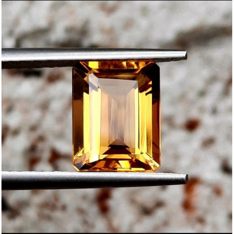 BATU PERMATA YELLOW CITRINE (YAKUT) ASLI NATURAL MODEL KOTAK