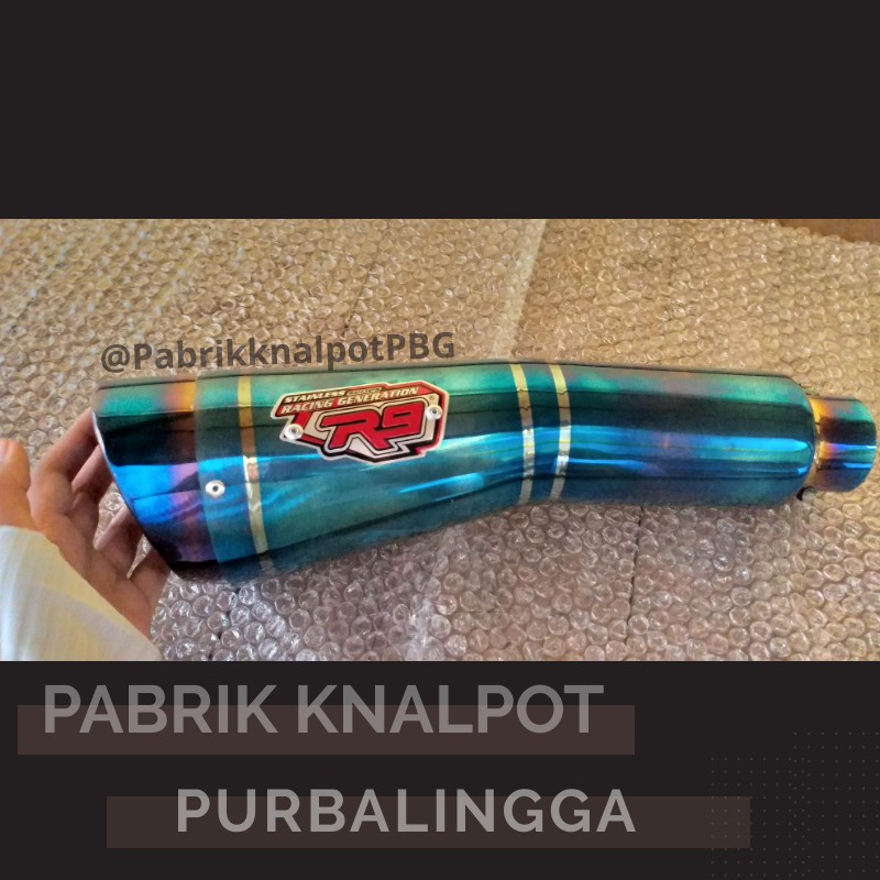 FULLCACING KNALPOT MOTOR RACING R9 H2 BLUE  pulsar PABRIK GROSIR PURBALINGGA MURAH