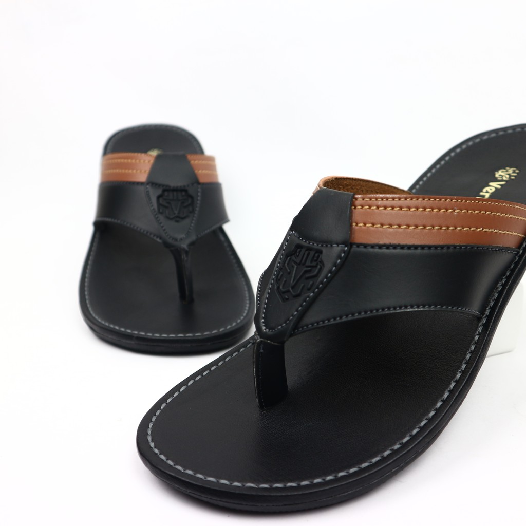 Sendal Pria Keren / Sendal Selop Karet / Sandal Jepit Pria Distro / Sandal Kulit Cowok - DAMIAN