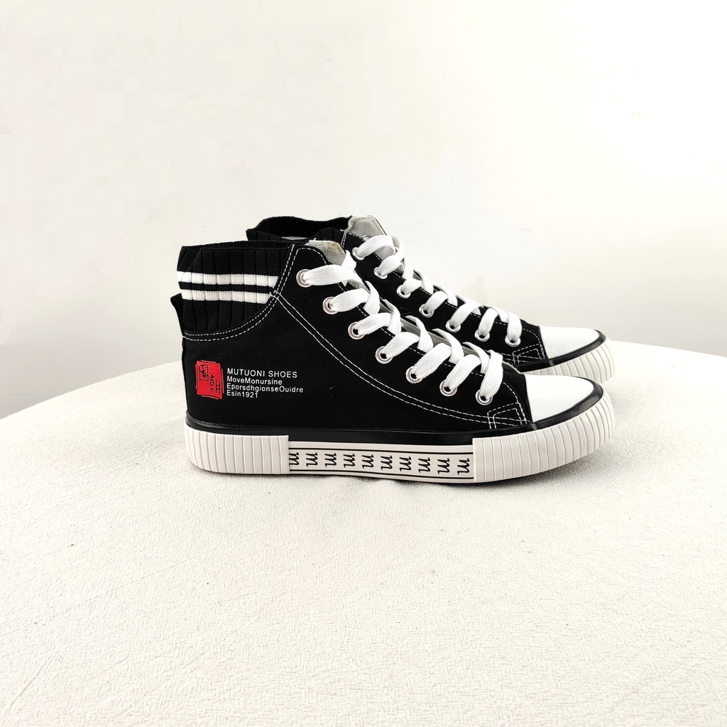 aid 0198, sneaker wanita import fashion sepatu wanita import 2 tali sepatu-black