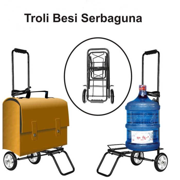 IKILOSHOP Bahan Besi Trolley Troli Troly Lipat Besi Galon Tabung Gas Serbaguna