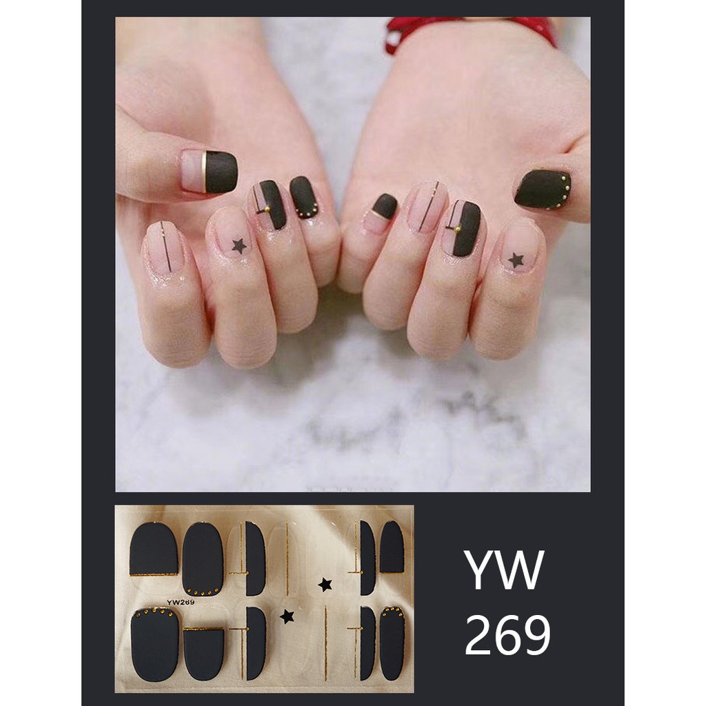 Stiker kuku Nail art Waterproof sticker Part 1 stiker (14 pcs) sticker Kuku nail art