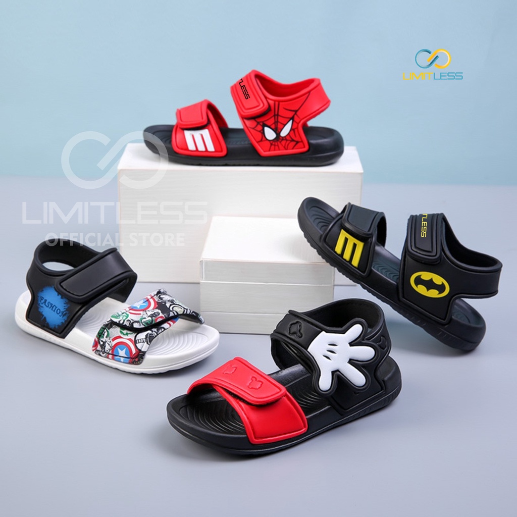 Sandal Anak Cowok Karakter Sepatu Sendal Anak Spiderman Limitless Eva Sandal Anak-Anak Laki Lentur Anti Slip Tahan Air