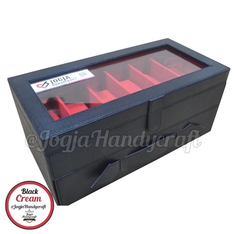 Kotak Tempat Kacamata Isi 12 / Glasses Box organizer  - Black Red