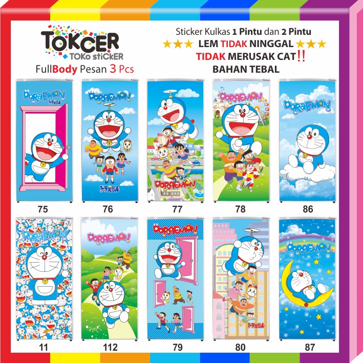 Stiker Kulkas 1 Pintu dan 2 Pintu DORAEMON