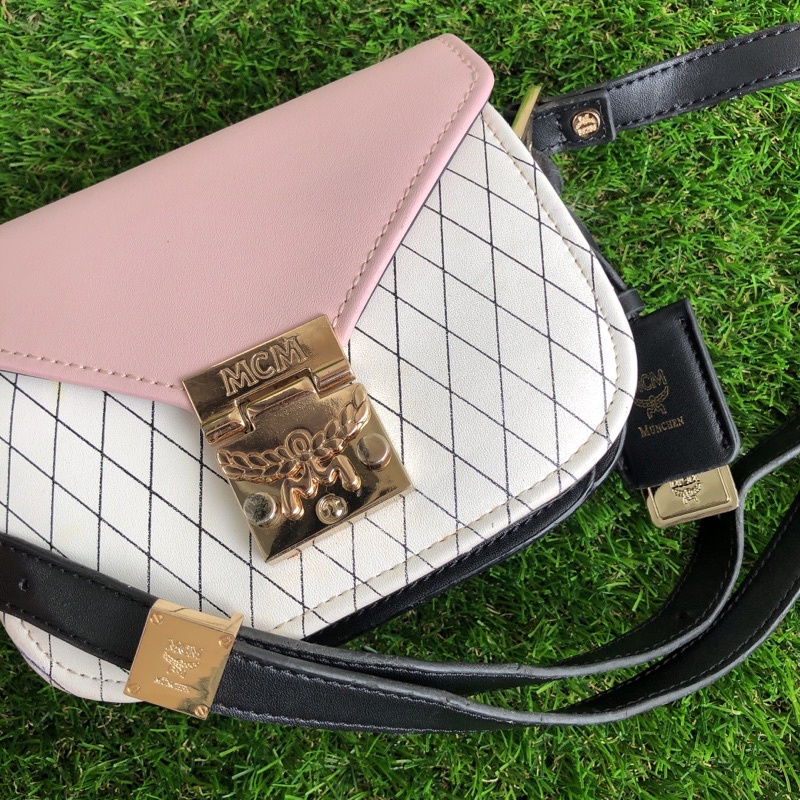 PRELOVED Tas MCM Tri Color Leather Patricia Rombi Crossbody Bag | Sling Bag | Shoulder Bag | Black P