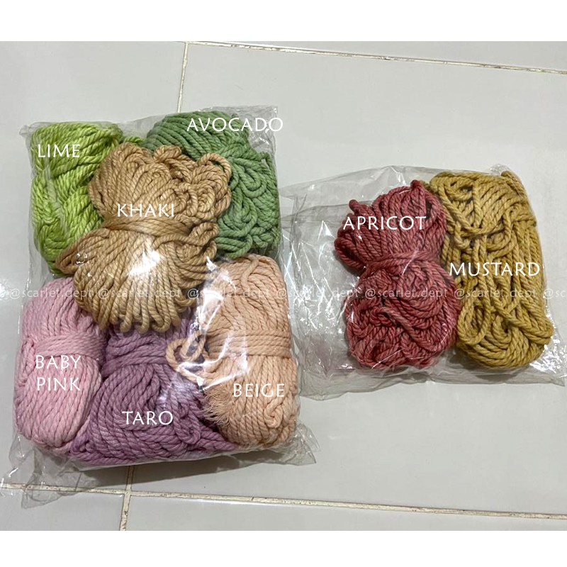 SCARLETDEPT || Bahan Craft Tali Semi Polyester Rope Macrame Warna Murah 4mm