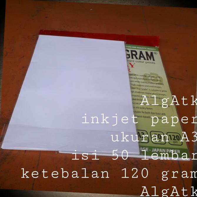 

Premium Product!!! Kertas Photo Inkjet Paper Size A3 Isi 50 Lembar. - Paling Diminati