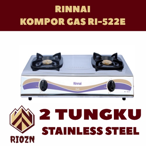 Rinnai Kompor Gas - RI-522E - Silver- [2 Tungku]