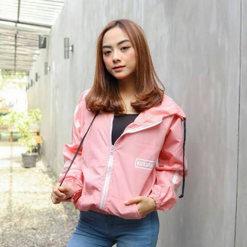 JAKET WANITA PARASUT  KUXU  RUNING OLAH RAGA