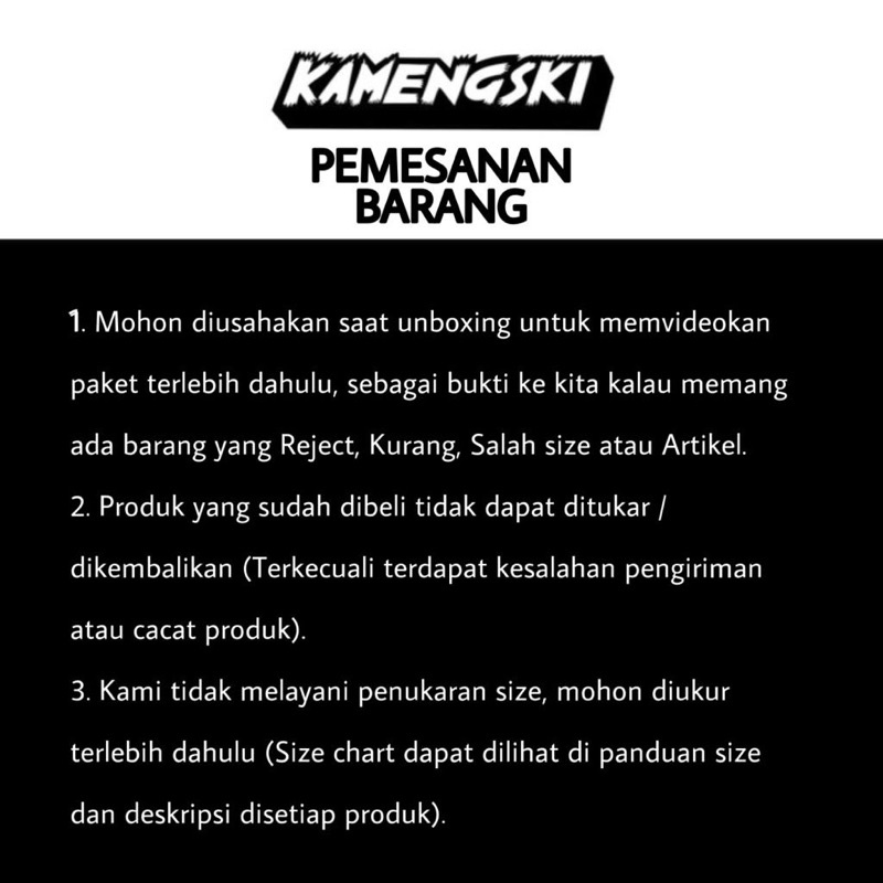 Perihal pengiriman dan pemesanan barang