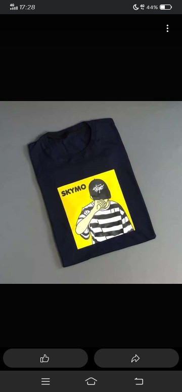 Kaos Baju Skymo Orang Pakai Topi Garis Cotton Combed Tshirt Tees Pria Wanita Distro