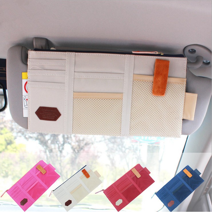 Kantong Dompet Sunvisor untuk Kartu, Uang, Karcis Parkir Bahan Canvas Ala Korea