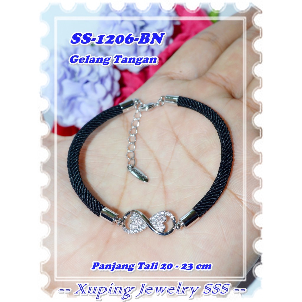  Gelang  Tali  OR Lapis Emas SS 1206 BN Omega Love  Silver 