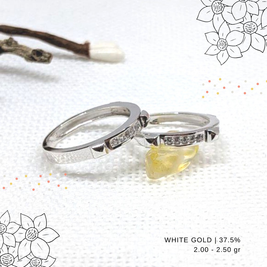 CINCIN EMAS PUTIH ASLI MTP KADAR 375 MODEL-1