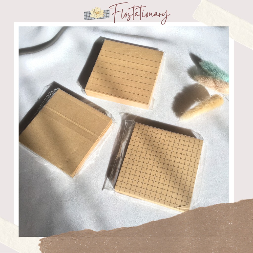 

[FS] Sticky Notes Brown Vintage Simple Murah Kertas Catatan Pengingat