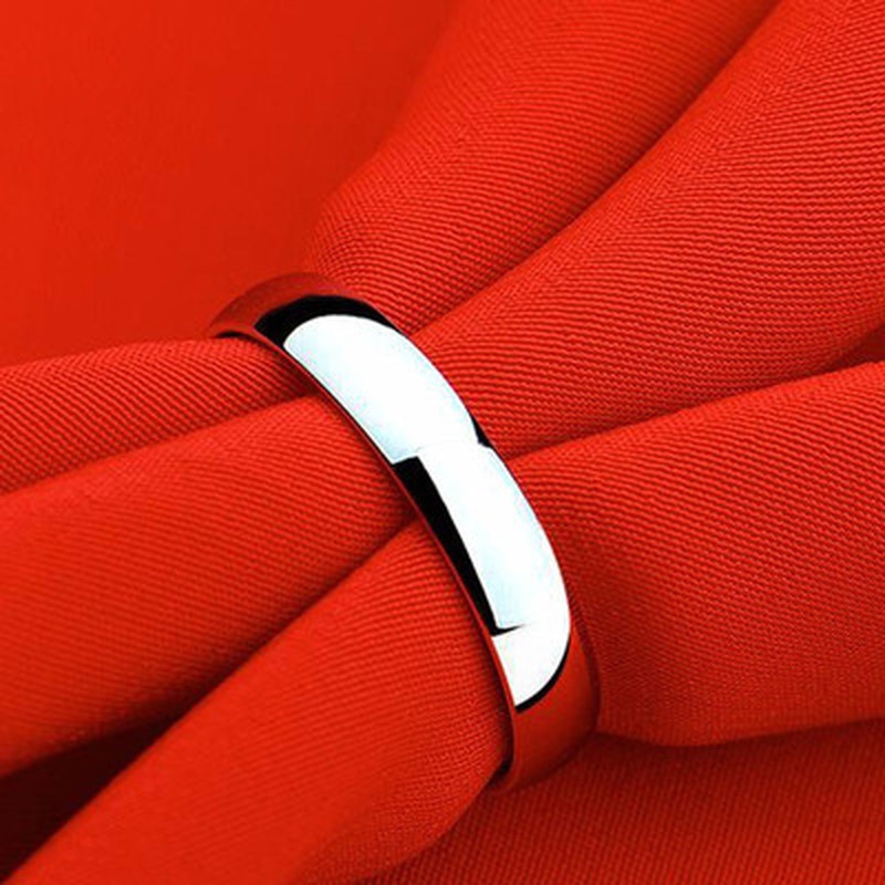 3 Colors Fashion Simple Stainless Steel Smooth Surface Ring/ 6mm Wide Comfortable Fit Basic Couple Ring