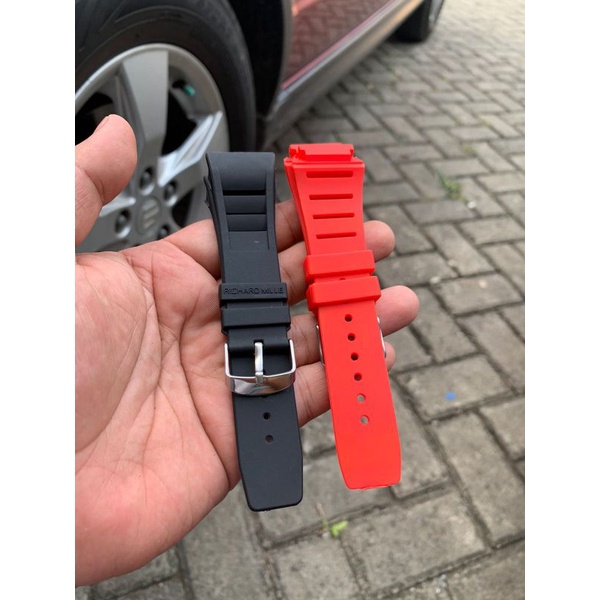 Strap Tali jam tangan Richardmille hitam merah ready