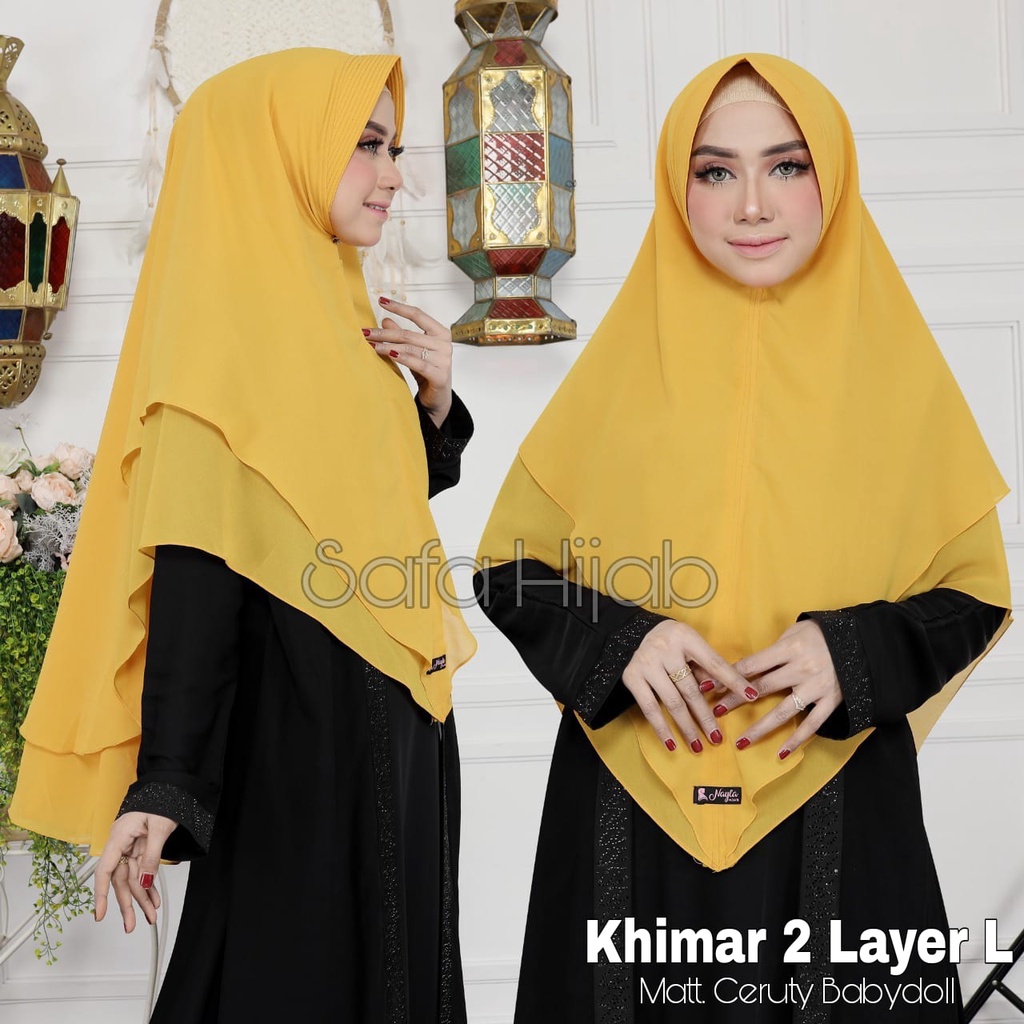 Khimar Ceruty Babydoll Jilbab khimar 2 Layer L Ceruty Babydoll Khimar Grosir Termurah Safa Hijab