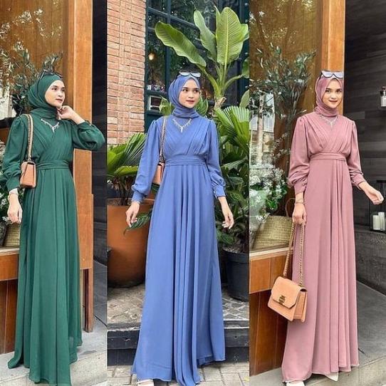 LBG.768 ▪ ready gamis ceruty / gaudy maxi/ gamis ceruty babydoll / gamis ceruty polos / gamis ceruty