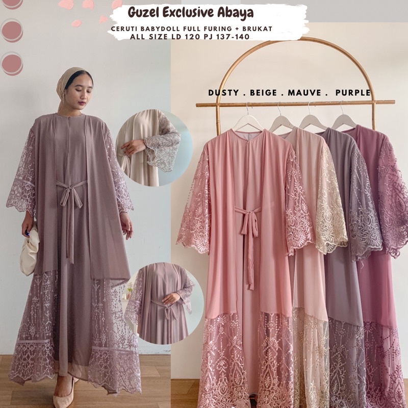 Guzel Exclusive Abaya Jumbo Ld 120/Abaya Ceruti Babydoll Jumbo/Abaya Full Furing/Abaya Kondangan