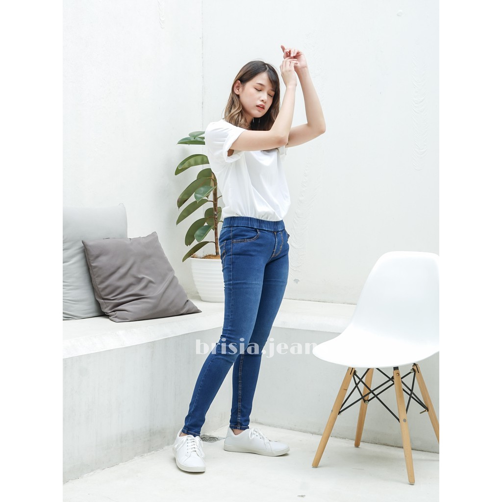 [SIZE 28-42] LEONY Legging Jeans - Biru Jeans / Bigsize Legging Jeans