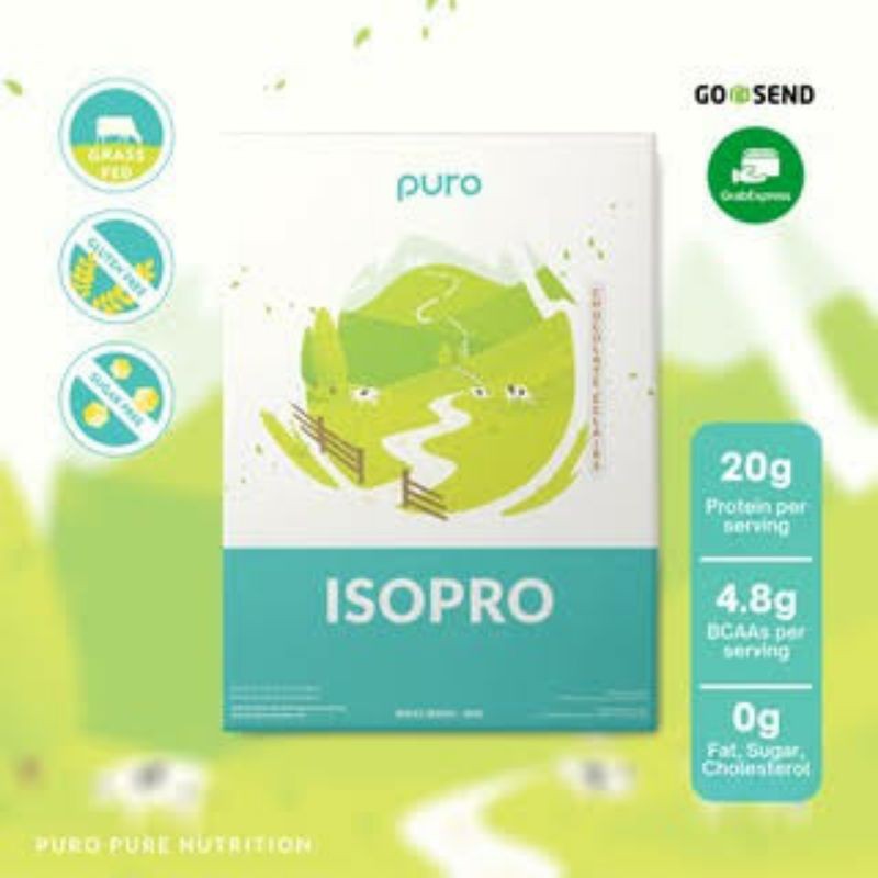 PURO ISOPRO ISO PRO 300 GRAM WHEY PROTEIN ISOLATE 100% BPOM HALAL SUPLEMEN MAKANAN GYM FITNES ORI