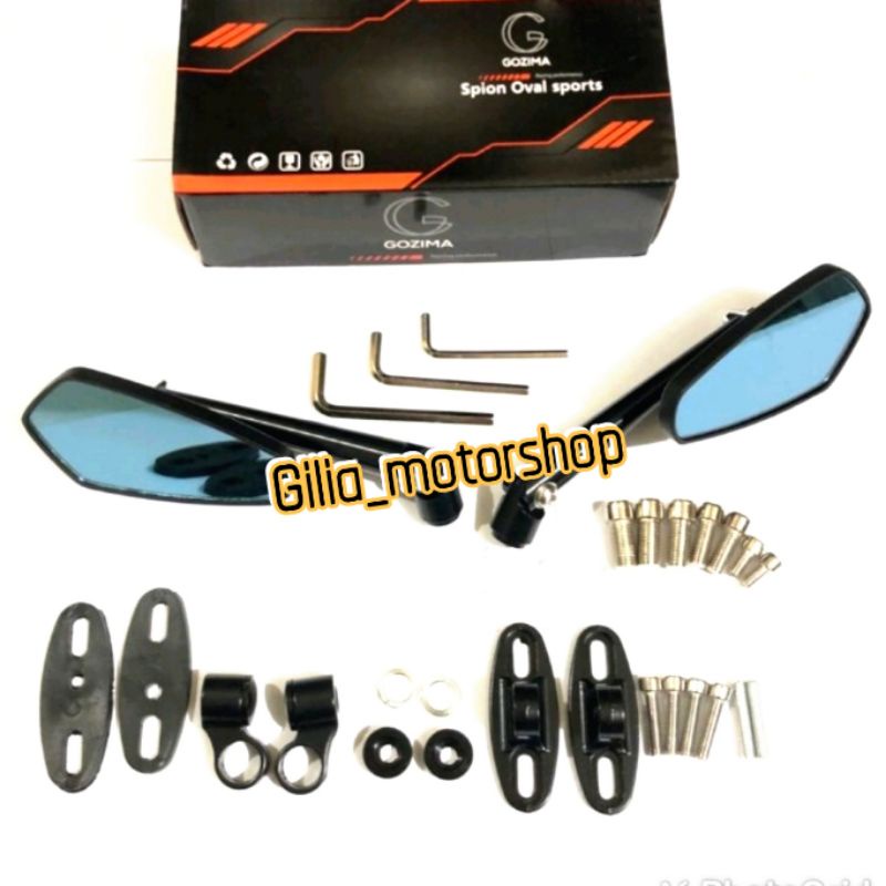 Spion Circuit Trioval CNC Mirror Biru Universal Motor Nmax,PCX,Vario,Vespa,Aerox dll