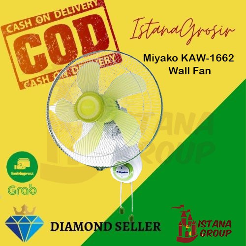 Miyako Kipas Angin Wall Fan 16 INCH Kaw-1662 MIYAKO WALL FAN KIPAS ANGIN DINDING KAW1662 KAW 1662