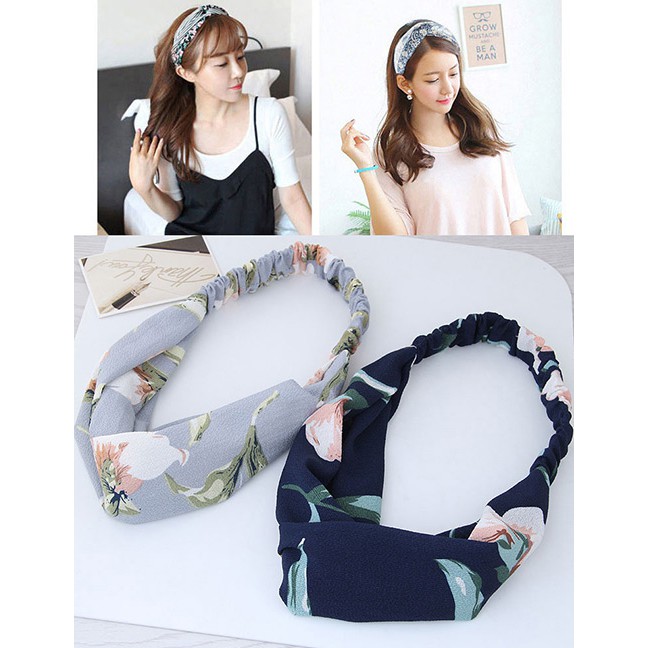 LRC Bando Fashion Flower Pattern Decorated Headband