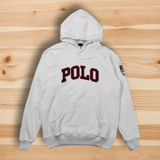 polo bear white hoodie