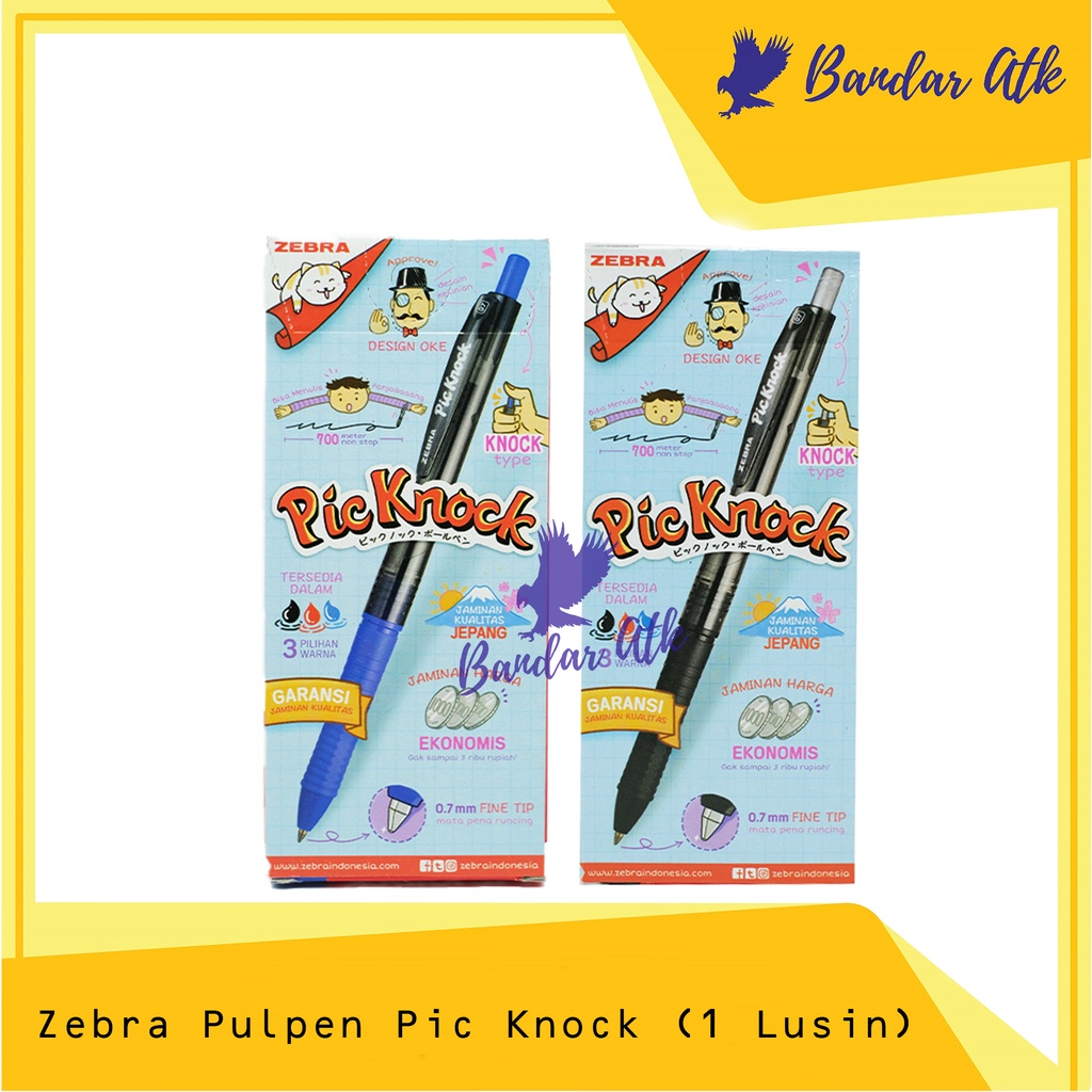 

PEN ZEBRA SEMI GEL PIC KNOCK 0.7mm PENA PULPEN BALLPOINT [1 LUSIN]