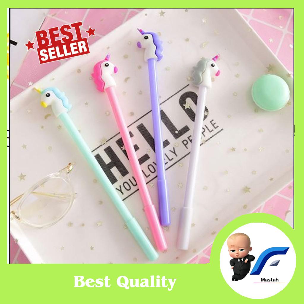 

ZAO* Pulpen Unicorn Pena Karakter Cantik Kepala Unicorn Pulpen Karakter Unik Lucu Pena Karakter Pulpen Gel Alat Tulis