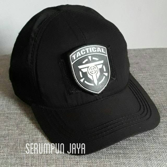 TOPI TACTICAL - TOPI TACTICAL PATCH HITAM