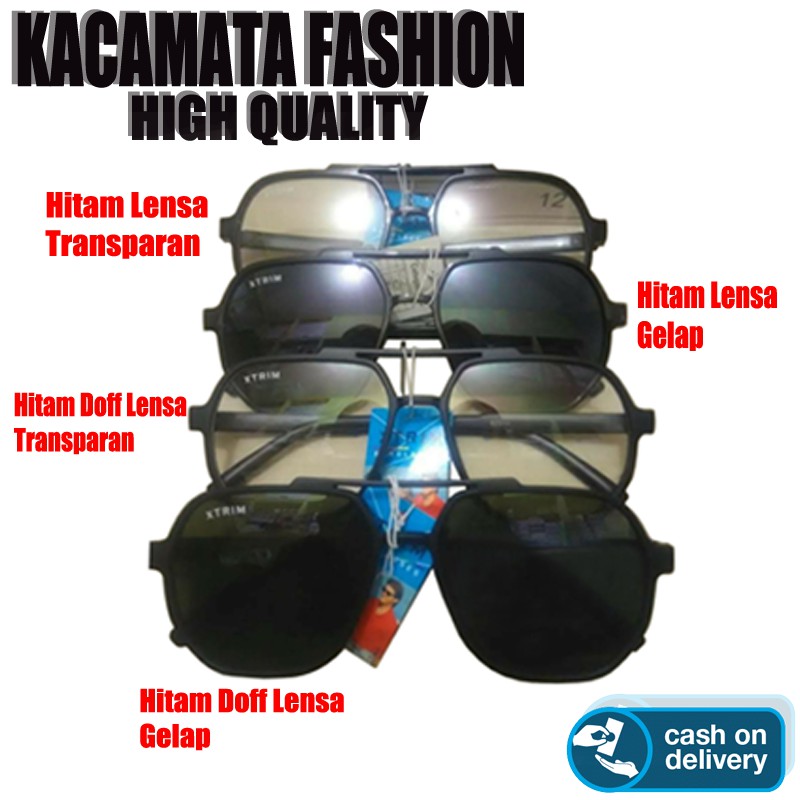 Kacamata Gaya Kacamata Fashion Black Transparan Pria Wanita Kacamata Normal Glasses Unisex