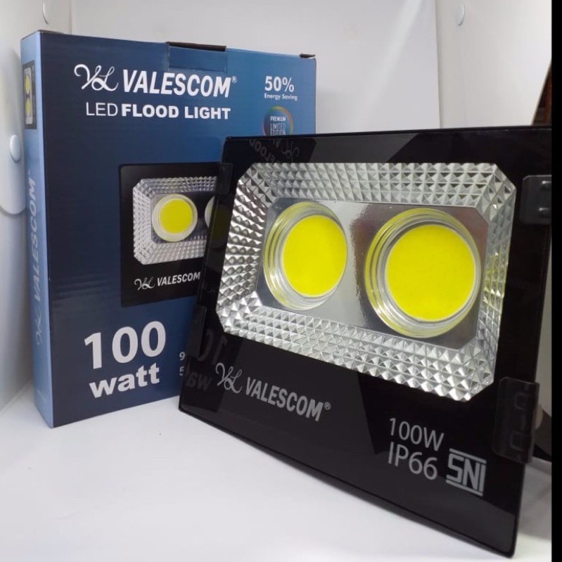 LAMPU TEMBAK SOROT LED 100Watt 2 mata PUTIH KUNING VALESCOM