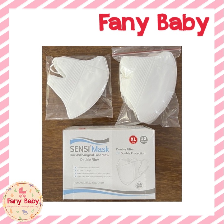 SENSI DUCKBILL SURGICAL FACE MASK DOUBLE FILTER XL 50PCS