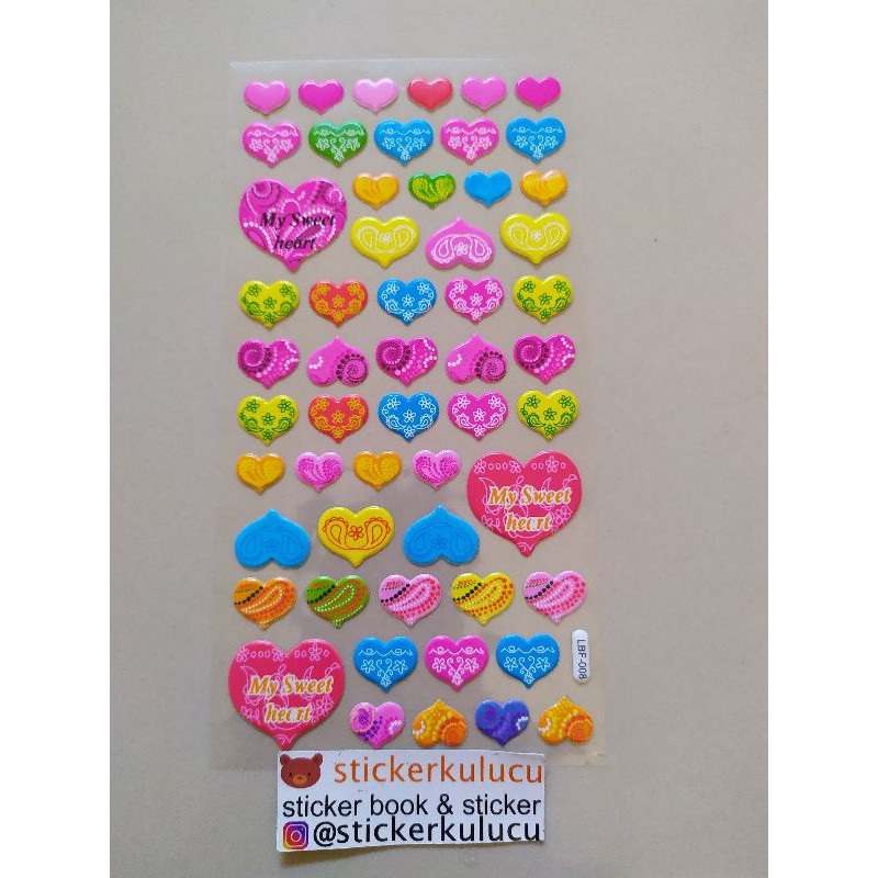 Stiker timbul LOVE / HATI 10x24cm