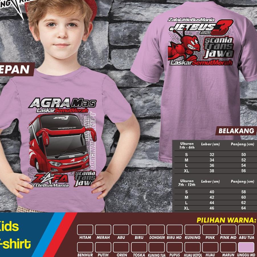 NEW ARRIVAL  9.9 Zafa Kaos Anak BALITA Bus Mania Bismania Agra Mas Katun Combed Size Anak 1-6 tahun 