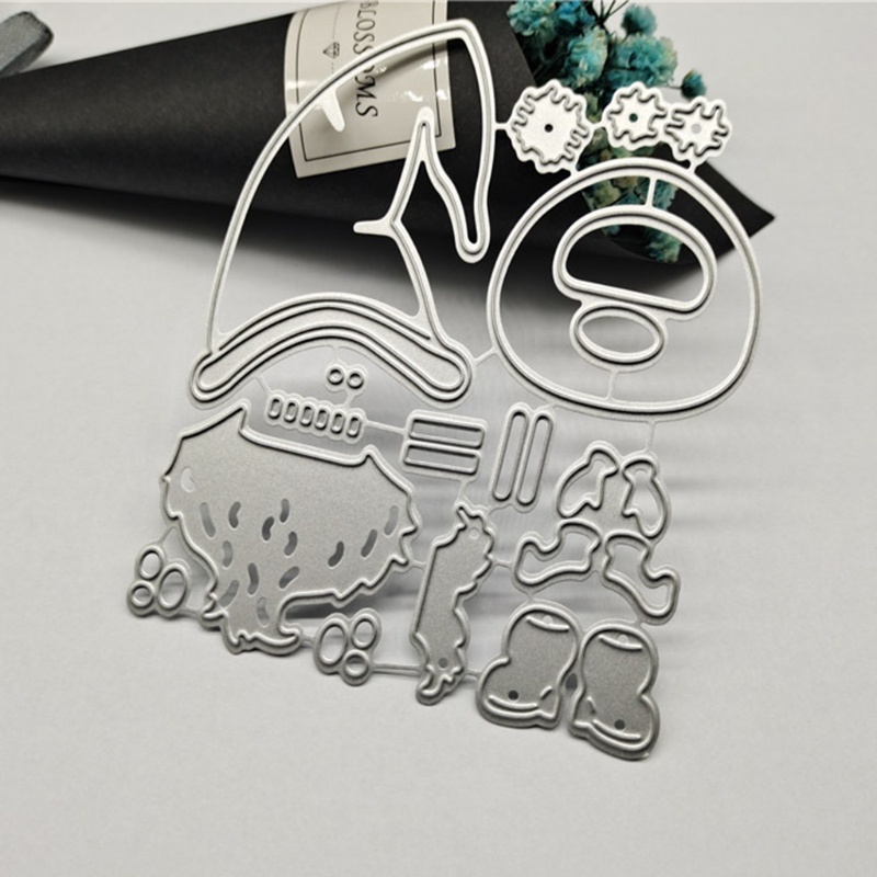 Templat Stensil Cutting Dies Desain Santa Claus Natal Bahan Logam Untuk Scrapbook